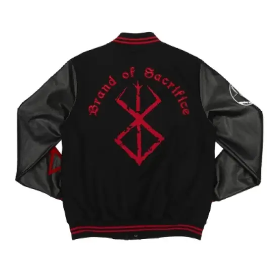 Berserk Brand Of Sacrifice Adult Black Long Sleeve Varsity Jacket image {1}