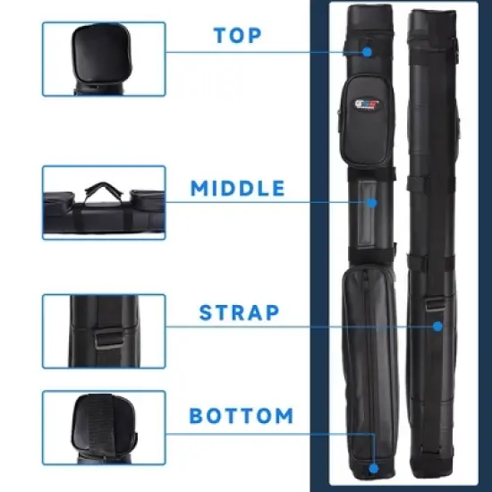GSE 2x2 Square Cue Case, Pool Cue Stick Carrying Case, Billiard Cue Case Holds 2 Butts and 2 Shafts image {5}