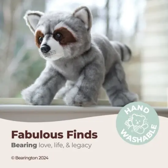 Bearington Rocko Plush Stuffed Animal Raccoon with Soft Faux-Fur, 13 inches, For Ages 3-14 image {1}