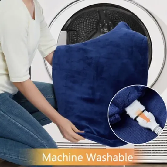 Large Heating Pad for Back, Neck & Shoulder, 22x33 Inch Washable Velvet Heated Pads with 4 Heat Levels & 2-H Auto Shut Off, for Home, Office, Blue image {5}