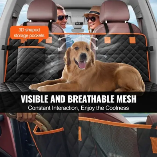 VEVOR Back Seat Extender for Dogs, Dog Hammock for Car Back seat,Dog Car Seat Cover with Hard Bottom Dog Car Seat Bed 51.2"x27.6",Supports 350lb image {6}