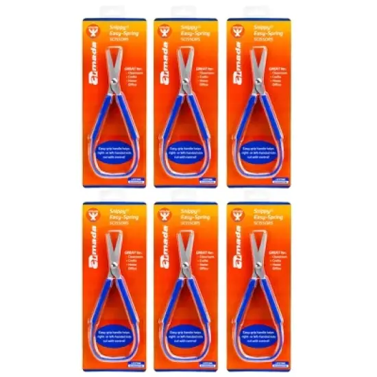 Armada Snippy&reg; Easy Spring Loop Scissors, Blunt Tip, Pack of 6 image {6}
