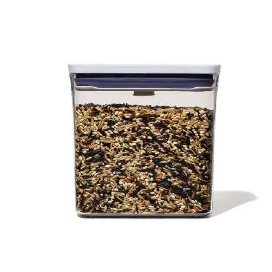 OXO POP 1.2qt Plastic Slim Rectangle Airtight Food Storage Container White image {5}