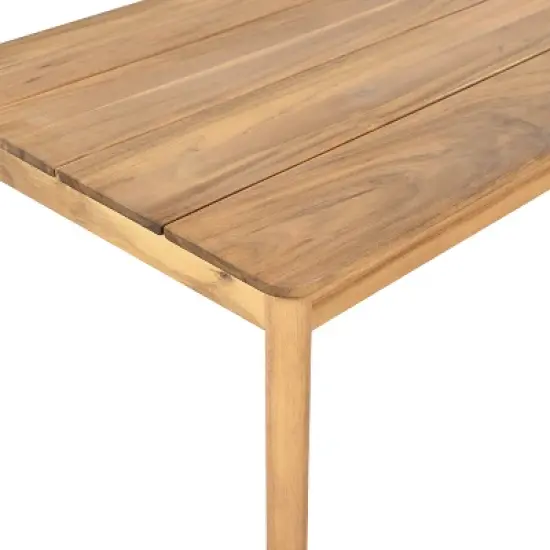 Christopher Knight Home Gilda Patio Rope Weaving Acacia Wood Loveseat and Coffee Table Seating Set image {8}