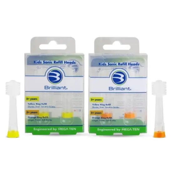 Brilliant Kids' Sonic Toothbrush Refill Heads - Sensitive - 2ct image {3}
