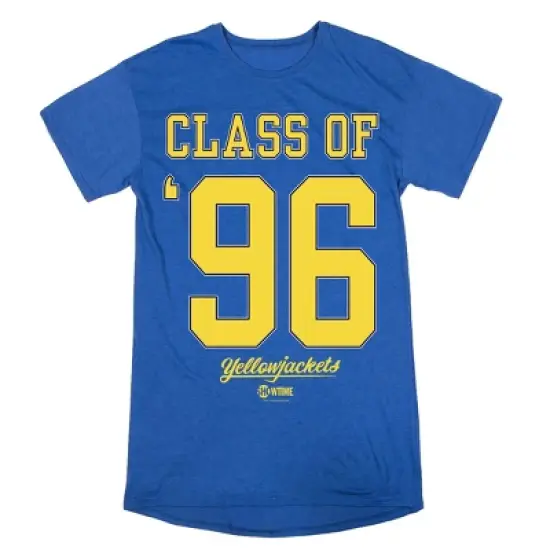 Yellowjackets Wiskayok High School Class of '96 Women's Royal Blue Short Sleeve Crew Neck Sleep Shirt image {2}