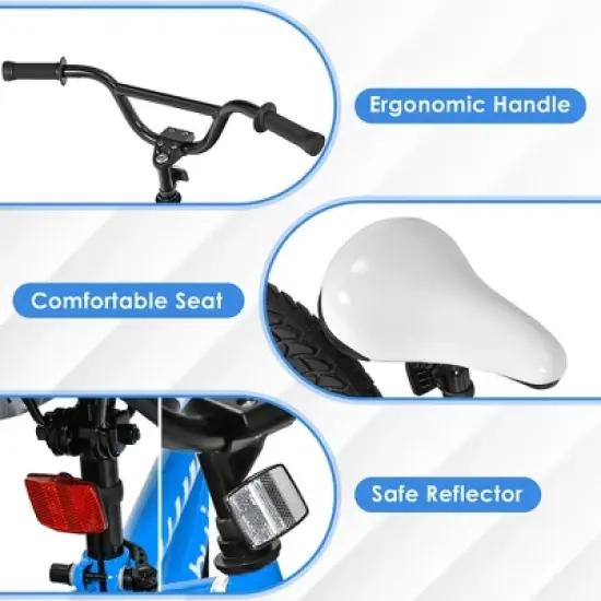 Babyjoy 16'' Kids Bike Bicycle w/ Training Wheels for 5-8 Years Old Girls Boys image {4}