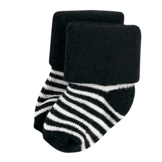 Hudson Baby Infant Boy Cotton Rich Newborn and Terry Socks, Buffalo Plaid Moose image {3}