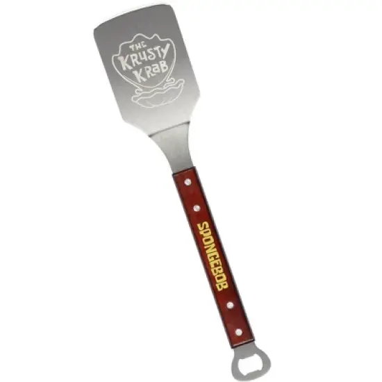 SpongeBob SquarePants Apron Grill Set | The Krusty Krab Apron And Spatula Set | Krabby Patty Metal Spatula Grilling Set Multicolored image {1}