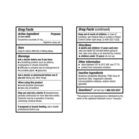 WELMATE Sleep Aid Doxylamine Succinate 25 mg Tablets - 200ct image {6}