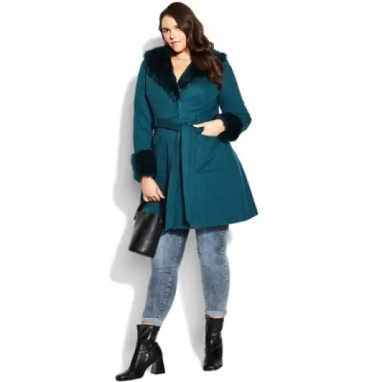 Women's Plus Size Make Me Blush Coat - alpine | CITY CHIC image {8}