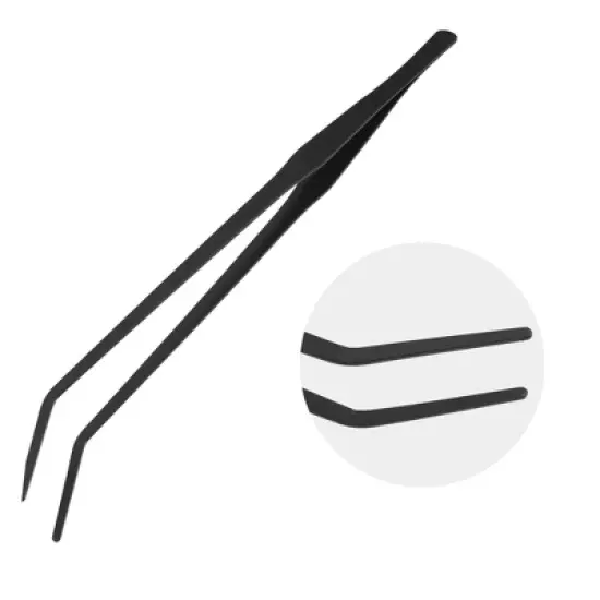 Unique Bargains Aquarium Tweezers Stainless Steel Tweezers for Plants Pets Black 38cm/14.96 Inch 2 Pcs image {2}