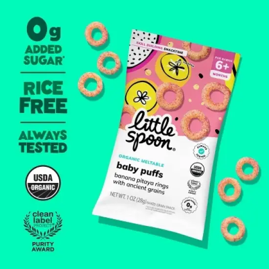 Little Spoon Banana Pitaya Rings Baby Snack - 1oz image {1}