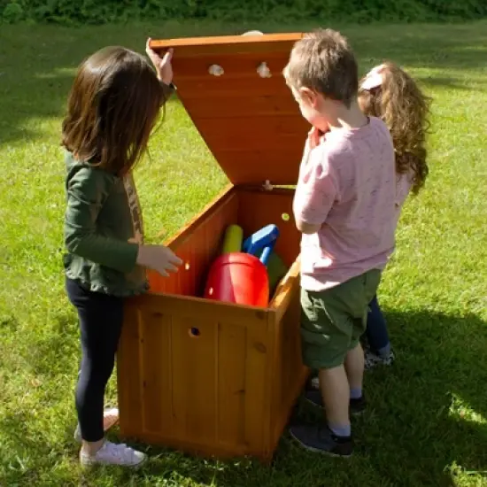 Gorilla Playsets Outdoor Wooden Toy Chest - Amber Stained Cedar image {2}