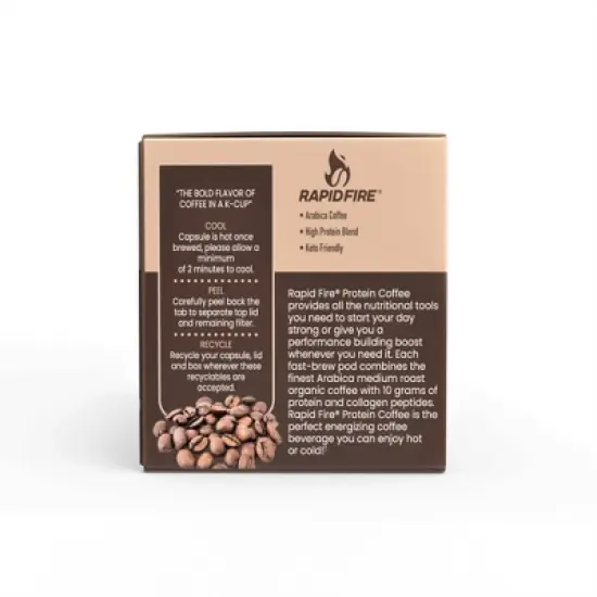 Rapid Fire Protein Medium Roast Coffee Pods Toasted Hazelnut - 12ct image {2}
