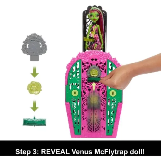 Monster High 10.5" Skulltimate Secrets Garden Mysteries Playset, Venus McFlytrap Doll with 19+ Surprises image {4}