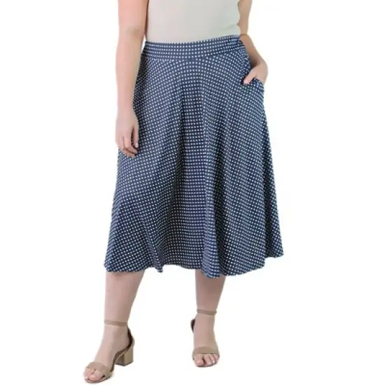 Plus Size Polka Dots Print With Pockets Skirt image {3}