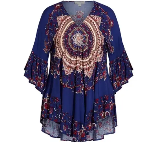 Women's Plus Size Frankie Frill Tunic - violet | AVEOLOGY image {2}