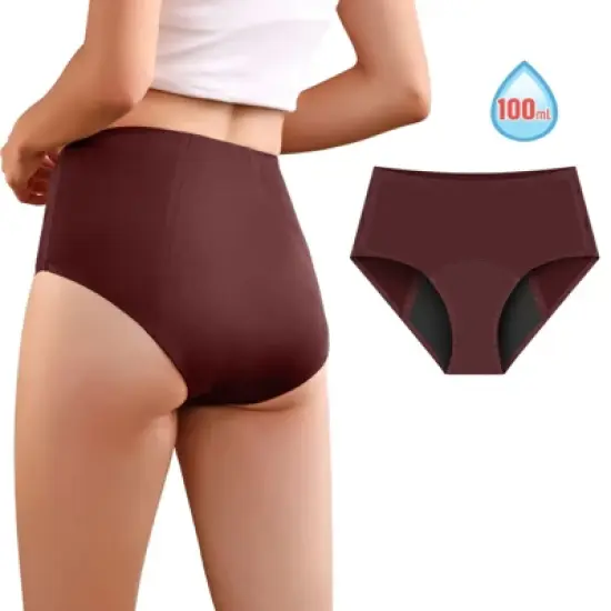 VOXSHE Period Underwear for Women Mild Absorbency Leak-proof Panties for Menstrual Red image {8}
