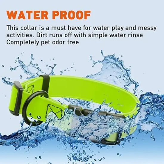 Dogline Biothane Waterproof Collar with QR Buckle Lime Green image {3}