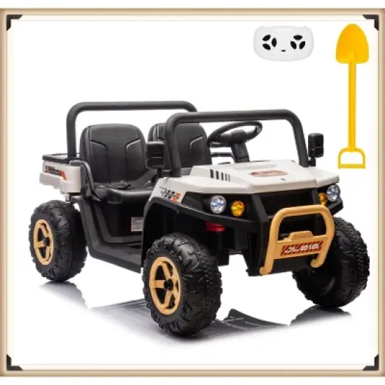 Garvee 24V Kids Ride On Dump Truck, 2-Seater Electric UTV with Remote Control, 4x35W Motors, Shovel, Music, Lights & Bluetooth image {12}