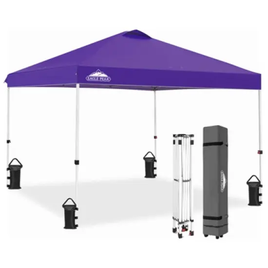 EAGLE PEAK 10x10 Pop Up Canopy Instant Tent w/ 4 Weight Bags image {33}