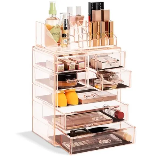 Sorbus Clear Cosmetic Makeup Organizer Case & Display - Spacious Design - Great for Dresser, Bathroom, Vanity & Countertop image {15}