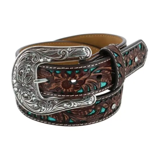 Ariat Girl's Western Belt with Turquoise Inlays image {2}