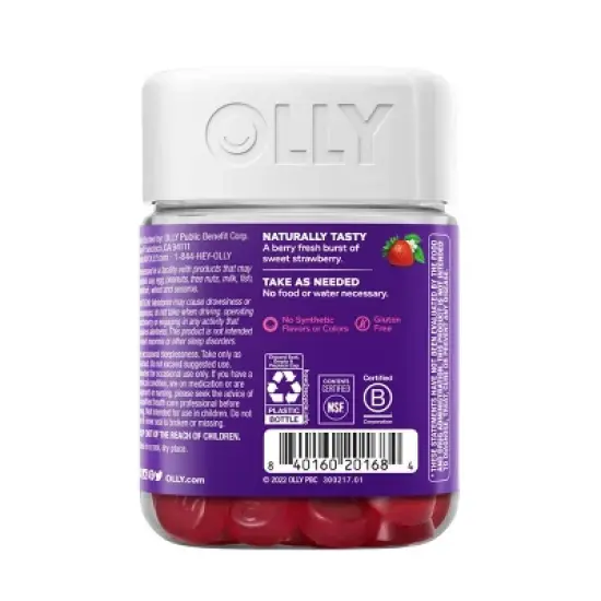 OLLY Sleep Gummies - Strawberry - 60ct image {3}