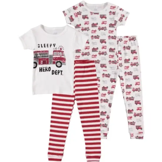 Chick Pea Baby Girl Toddler and Infant Pajama Long and Short Sleeve Matching combos 4 PC Set image {8}