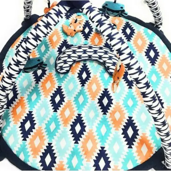Bacati - Baby Activity Gyms & Playmats (Aztec Design/Print Aqua/Orange/Navy) image {2}