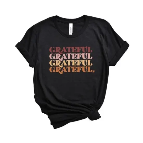 Simply Sage Market Women's Grateful Stacked Short Sleeve Graphic Tee image {5}