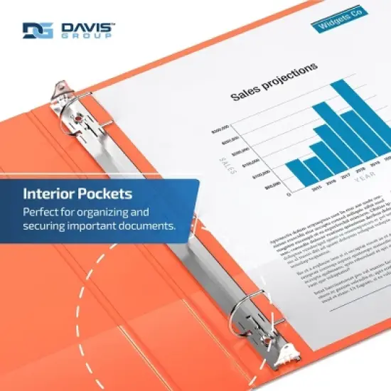 Premium Economy 2" Angle D Ring Binder 6pk Orange: Hard Cover, 475 Sheet Capacity, Polypropylene, 2 Pockets image {5}