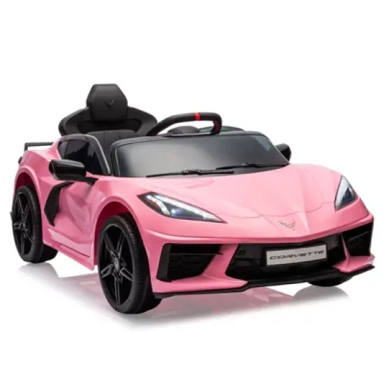 12V Kids Ride On Car, Sports Licensed Corvette Electric Car Toy for Toddles, with Remote Control, Visual Dashboard, LED Lights, Music, for Kids 3-10 image {10}