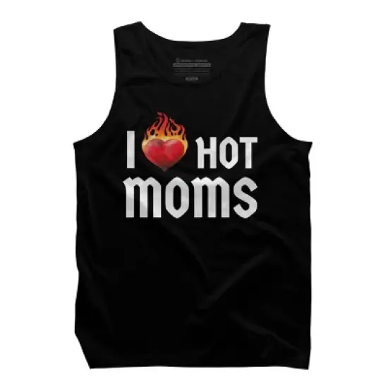 Men's Design By Humans I Love Hot Moms Heart By Metavera Tank Top image {2}