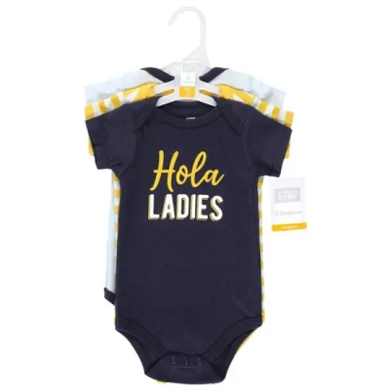 Hudson Baby Infant Boy Cotton Bodysuits, Hola Ladies 3-Pack image {1}