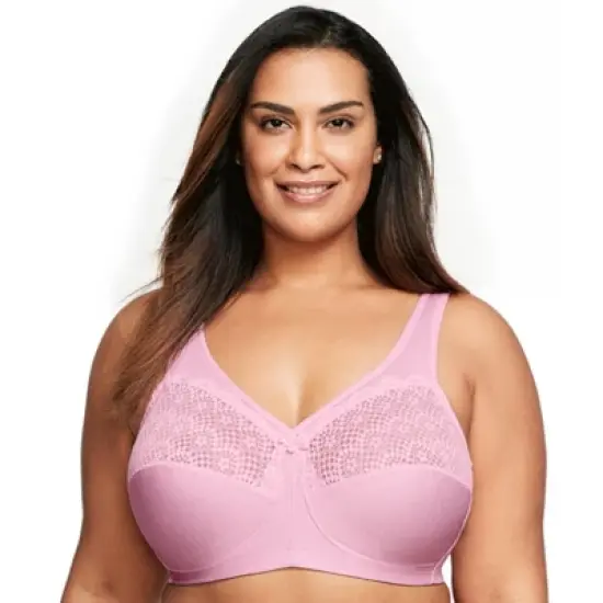 Glamorise Womens MagicLift Moisture Control Wirefree Bra 1064 Pink Heather image {5}