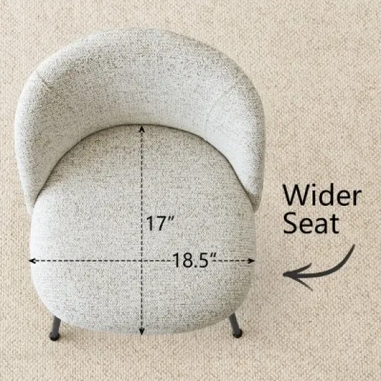 Nano Linen Upholstered Dining Chairs Set of 4,Wider Seat Armless Dining Room Chair with Metal Leg for Kitchen Dining Room Farmhouse-Maison Boucle image {6}