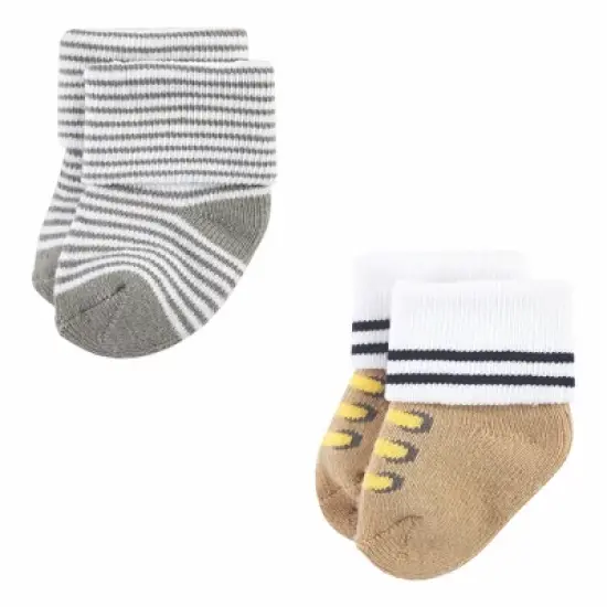 Luvable Friends Infant Boy Newborn and Baby Terry Socks, Bulldozer image {4}