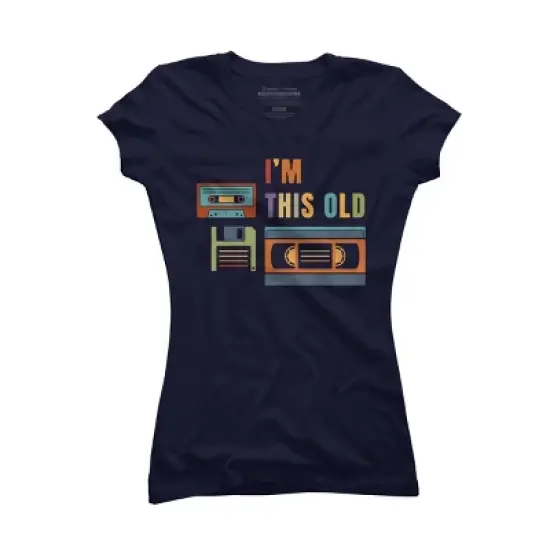 Junior's Design By Humans I'm this old - Old data storage media By DsgnCraft T-Shirt image {4}