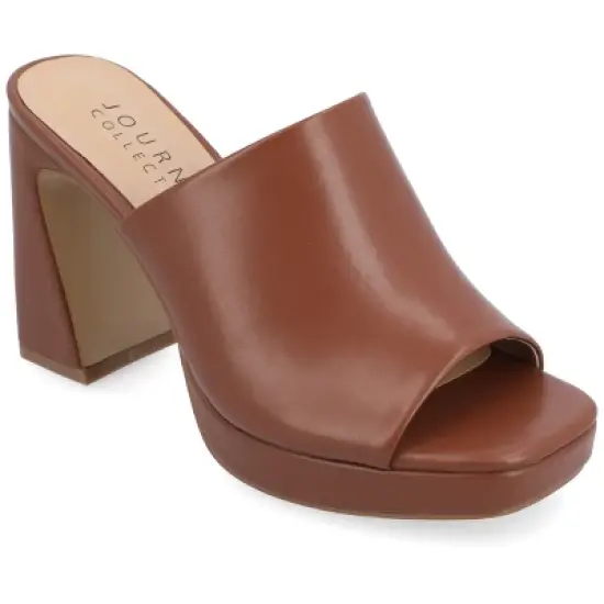 Journee Collection Womens Ezzlynn Structured Heel Slip On Platform Sandals image {12}