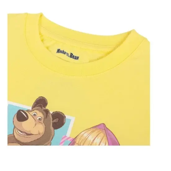 Masha and the Bear Friends Forever Printed Dress, Comfy Dropwaist T-Shirt Style, Machine Washable - Toddler image {2}