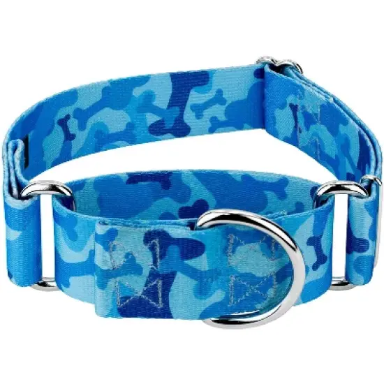 Country Brook Petz 1 1/2 Inch Blue Bone Camo Martingale Dog Collar image {7}