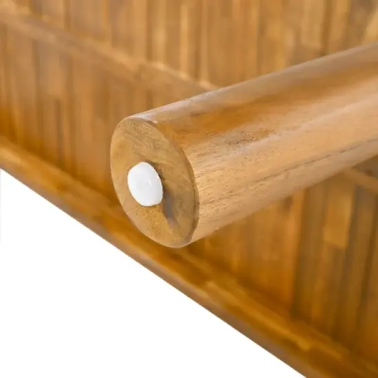 Christopher Knight Home Mordak Rustic 7 Piece Patio Acacia Wood Dining Set with Cushions image {8}