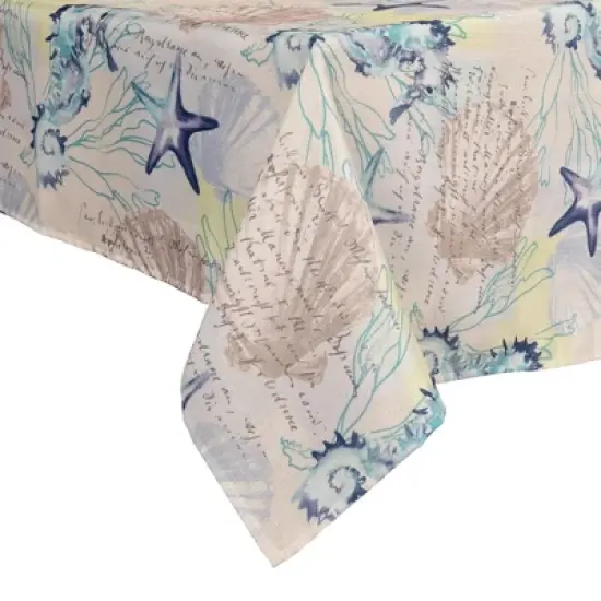 Seabiscuit Coastal Indoor/Outdoor Fabric Tablecloth - Elrene Home Fashions image {1}