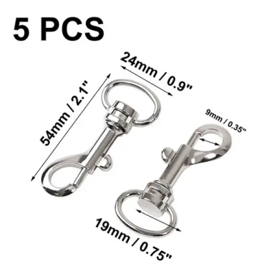Unique Bargains Metal Eye Bolt Hook Lobster Swivel Spring Clips 5 Pcs image {1}