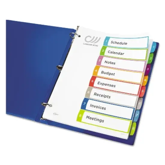 Avery Ready Index Table of Contents Dividers Multicolor Tabs 1-8 Letter 11841 image {2}