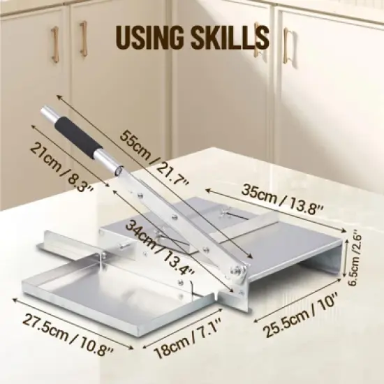 Manual Stainless Steel Meat Slicer | Hand-Crank Frozen Slicer for Beef, Mutton & Roll Meat | Adjustable Thickness image {2}