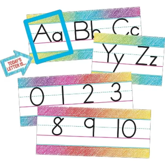 TEACHER CREATED RESOURCES Colorful Scribble Alphabet Line Bbs 3052 image {1}