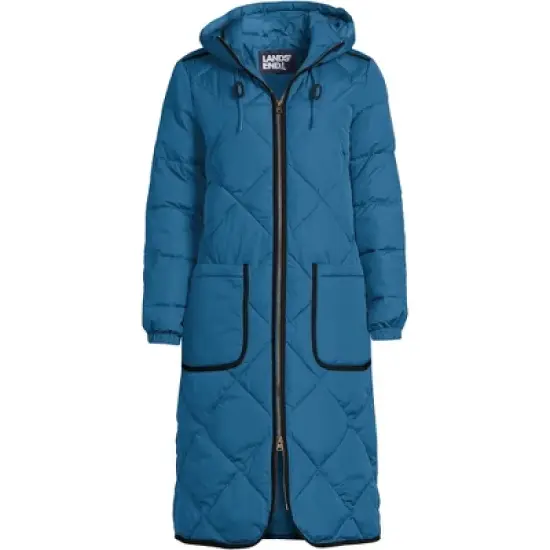 Lands' End Women's Insulated Quilted Primaloft ThermoPlume Maxi Winter Coat image {7}